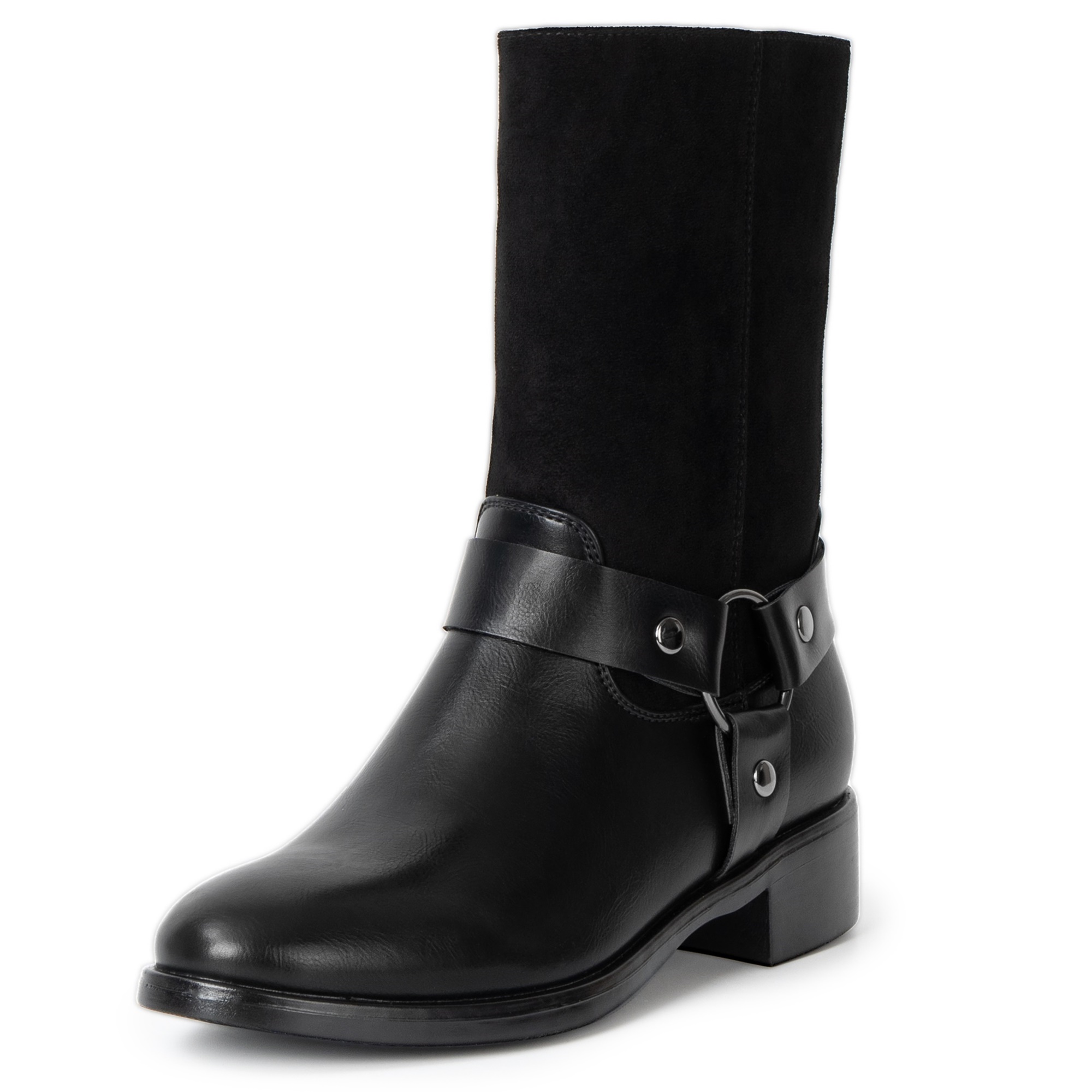 Alpine Swiss Daria Womens Moto Biker Boots Vegan Leather